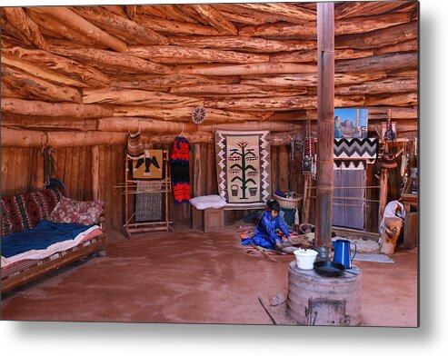 Navajo Home Metal Print featuring the photograph Inside a Navajo Home by Diane Bohna