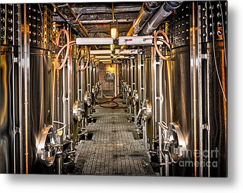 Wine Metal Print featuring the photograph Inside winery 2 by Elena Elisseeva