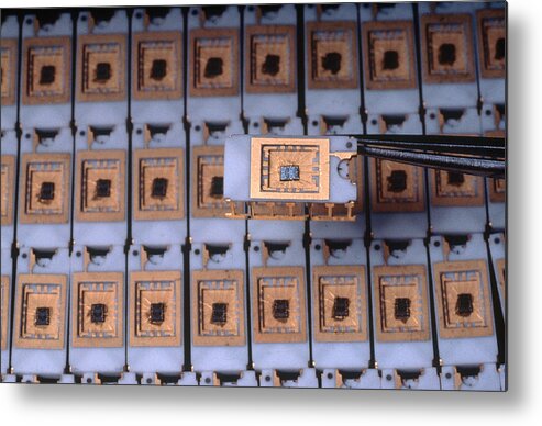 Chip Metal Print featuring the photograph Integrated Circuits by Ray Ellis