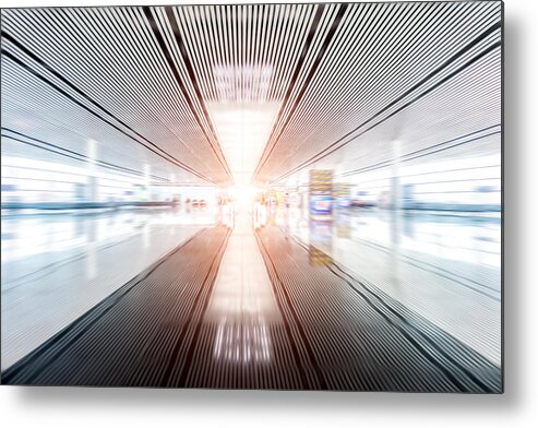 Empty Metal Print featuring the photograph Interior Of Airport by DuKai photographer
