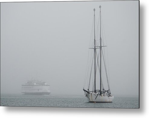 Fog Metal Print featuring the photograph Into the Fog by Steve Myrick