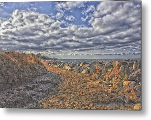 Seascape Metal Print featuring the photograph Invitation To Follow The Light by Constantine Gregory