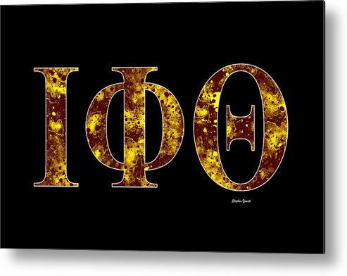 Iota Phi Theta Metal Print featuring the digital art Iota Phi Theta - Black by Stephen Younts