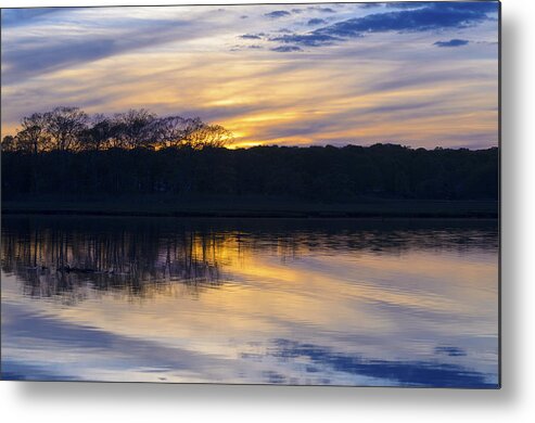 Sunset Metal Print featuring the photograph Island and Trees against a Sunset Sky Series 4 by Marianne Campolongo