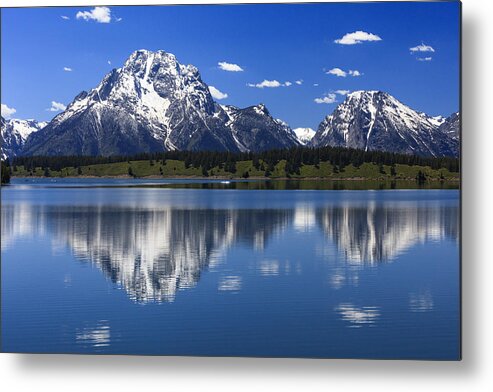 530421 Metal Print featuring the photograph Jackson Lake And Mt Moran Grand Teton by Duncan Usher