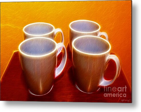 Coffee Cups Metal Print featuring the photograph Java Time by Kathie McCurdy