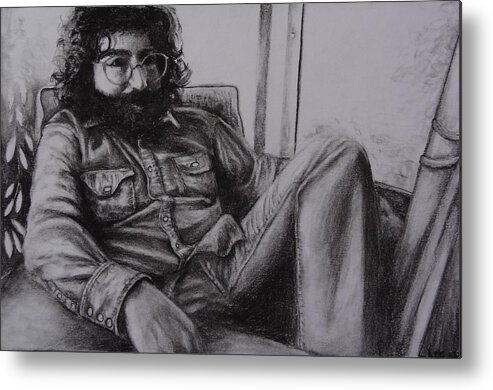 Grateful Dead Metal Print featuring the drawing Jerry Garcia in '72  by Leandria Goodman