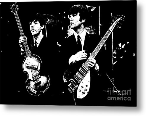 Beatles Metal Print featuring the painting John and Paul by Leland Castro