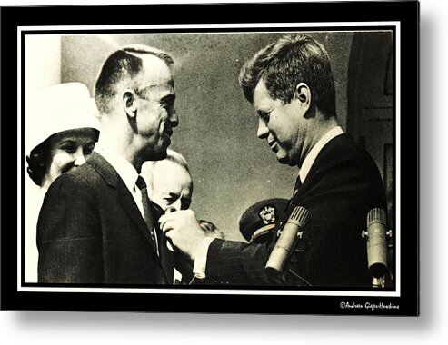 John F Kennedy Metal Print featuring the photograph John F Kennedy with Astronaut Alan B Shepard Jr by Audreen Gieger