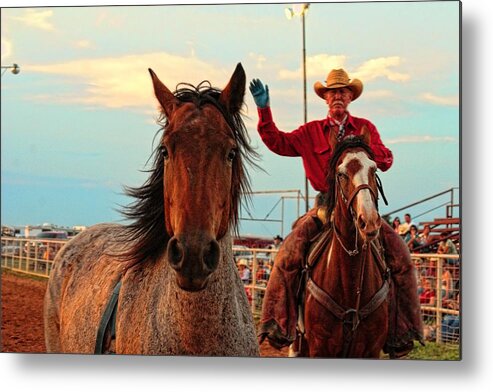 Cowboys Metal Print featuring the photograph Johnnie and Zeke by Toni Hopper