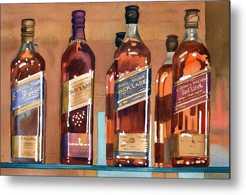 Johnnie Metal Print featuring the painting Johnnie Walker by Mary Helmreich