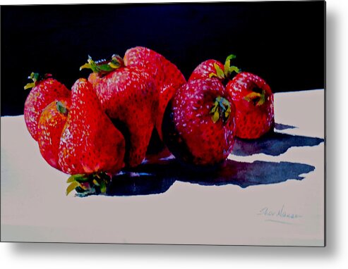 Berries Metal Print featuring the painting Juicy Strawberries by Sher Nasser