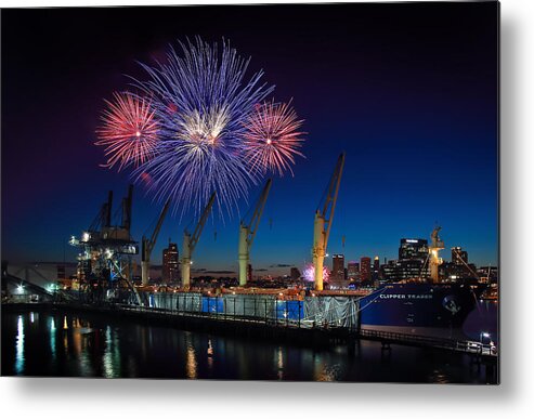 Fireworks Metal Print featuring the photograph July 4th Fireworks over Baltimore by SCB Captures