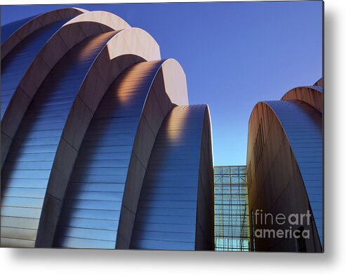 Kauffman Center For The Performing Arts Metal Print featuring the photograph Kauffman Center Halves in Kansas City by Catherine Sherman