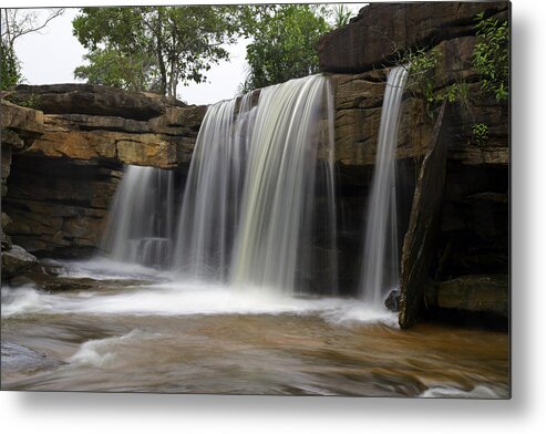 Waterfall Metal Print featuring the photograph Kbal Chhay waterfalls #2 by David Freuthal