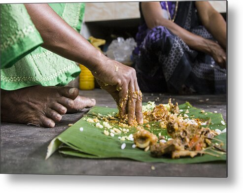 Banana Leaf Metal Print featuring the photograph Kerala Cuisine by Sonny Marcyan