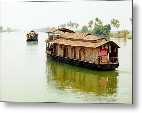 Palm Metal Print featuring the photograph Kerala houseboats by Paul Cowan
