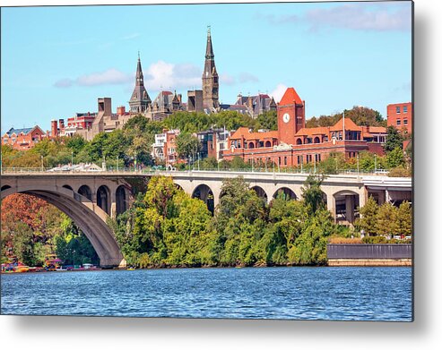 American Metal Print featuring the photograph Key Bridge, Potomac River, Georgetown by William Perry