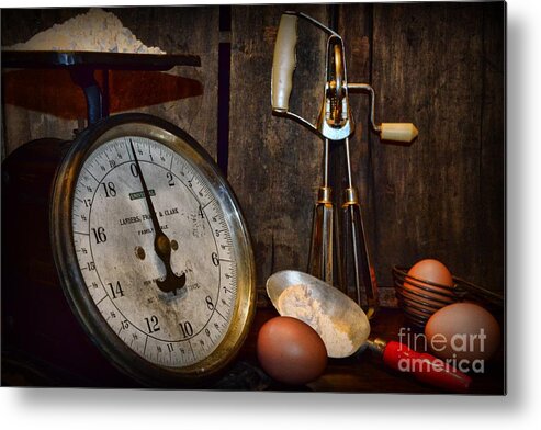 Paul Ward Metal Print featuring the photograph Kitchen - The Vintage Baker by Paul Ward