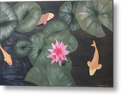 Koi Metal Print featuring the painting Koi by Tim Townsend