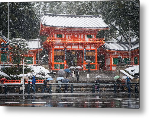 Japan Metal Print featuring the photograph Kyoto Snowfall by Randy Green