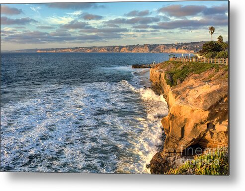 La Jolla Metal Print featuring the photograph La Jolla Cliffs by Eddie Yerkish