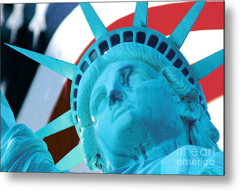 New York City Metal Print featuring the photograph Lady Liberty by Jerry Fornarotto