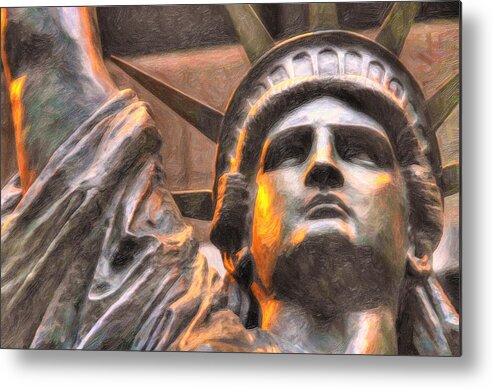 Lady Liberty Metal Print featuring the painting Lady Liberty by MotionAge Designs