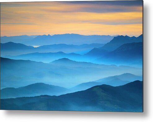 Scenics Metal Print featuring the photograph Landscape Aerial View by Hepatus