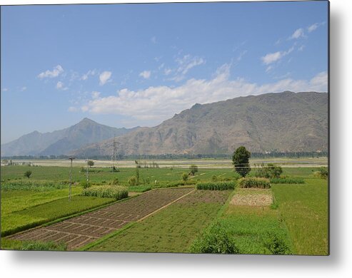 Mountains Metal Print featuring the photograph Landscape of mountains sky and fields Swat Valley Pakistan by Imran Ahmed