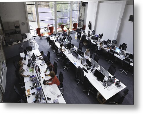 Office Metal Print featuring the photograph Large Open Space Office by SolStock