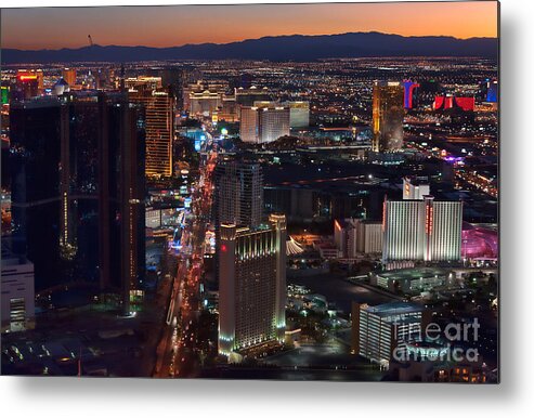 Las Vegas Metal Print featuring the photograph Las Vegas From The Stratosphere by Eddie Yerkish