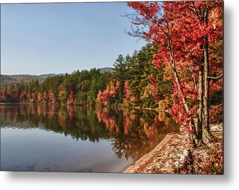 Autumn Foliage New England Metal Print featuring the photograph Late afternoon on Lake Chocorua by Jeff Folger