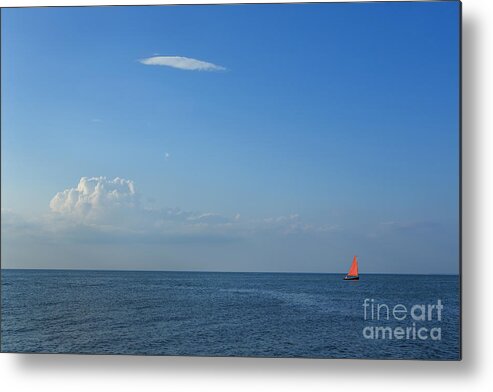 Sailboat Metal Print featuring the photograph Late Afternoon Sail by Diane Diederich