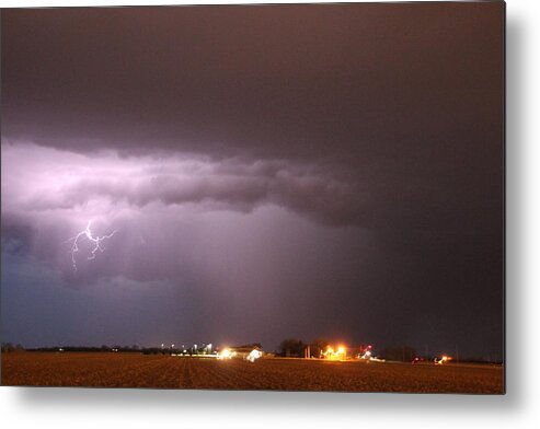 Stormscape Metal Print featuring the photograph Late Evening Nebraska Thunderstorm by NebraskaSC