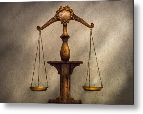 Law Metal Print featuring the photograph Lawyer - Scale - Fair and Just by Mike Savad