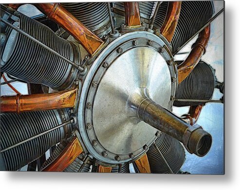 Airplane Engine Metal Print featuring the photograph Le Rhone C-9J Engine by Michelle Calkins