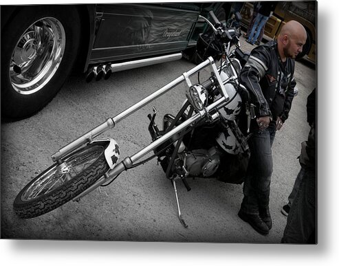 Chopper Metal Print featuring the photograph Lean to by Mick Flynn