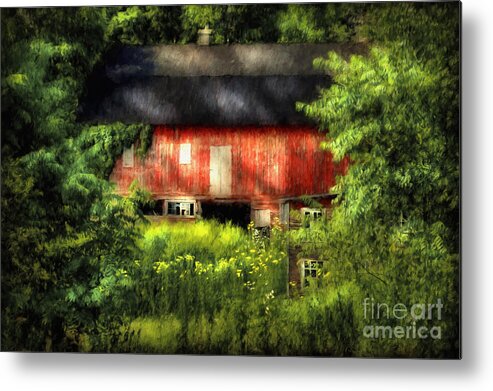 Barn Metal Print featuring the digital art Leave Our Farms by Lois Bryan