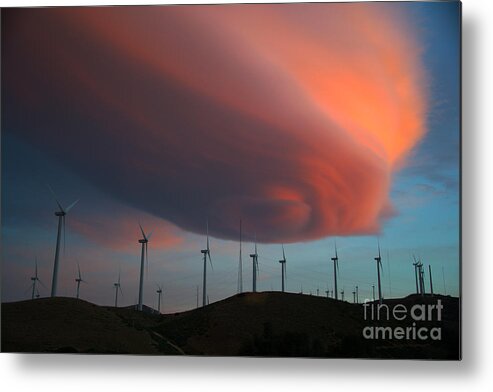 Pink Metal Print featuring the photograph Lenticular Cloud at Sunset by Jane Axman