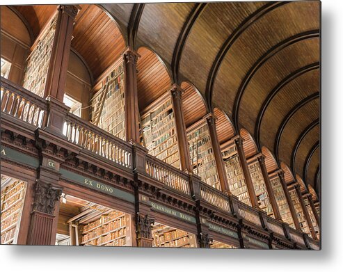 Arch Metal Print featuring the photograph Library At Trinity College by David Madison