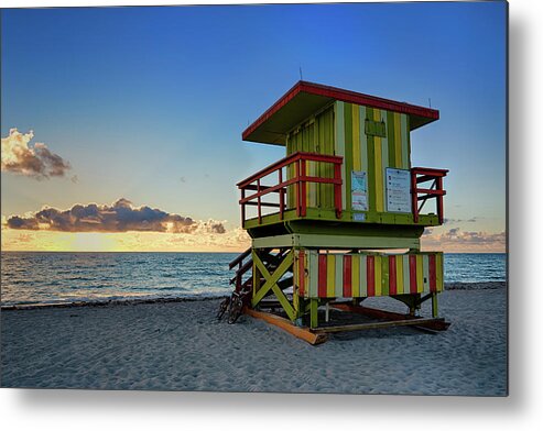 Outdoors Metal Print featuring the photograph Lifeguard Tower, Miami Beach by Tim Azar
