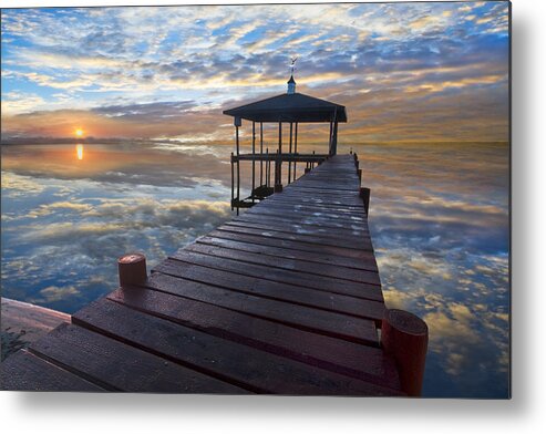 Clouds Metal Print featuring the photograph Light at the Lake by Debra and Dave Vanderlaan