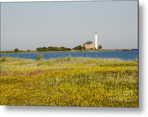 Architecture Metal Print featuring the photograph Lighthouse at yellow coast by Kennerth and Birgitta Kullman