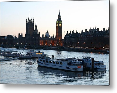 London Metal Print featuring the photograph Lighting Up Time on the Thames by Jeremy Hayden
