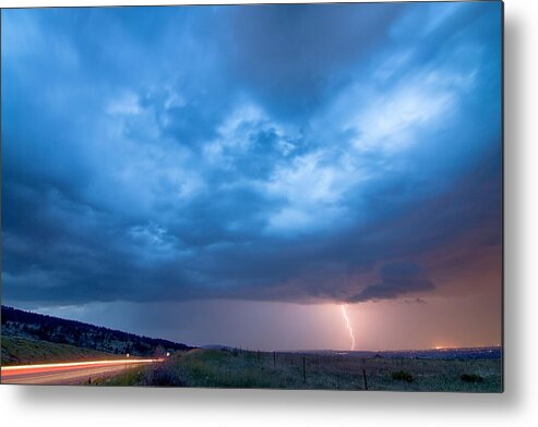 Lightning Metal Print featuring the photograph Lightning Strike Just Outside of Lyons Colorado by James BO Insogna