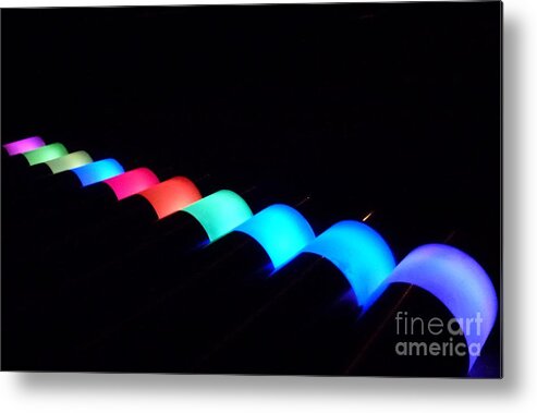 Lights Metal Print featuring the photograph Lights in the Night_Solar lamps by Amalia Suruceanu