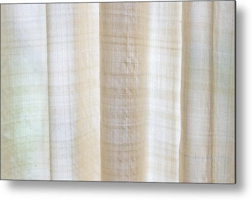 Blond Metal Print featuring the photograph Linen curtain by Tom Gowanlock