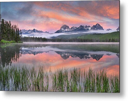 Scenics Metal Print featuring the photograph Little Redfish Lake, Sawtooth Mountains by Alan Majchrowicz