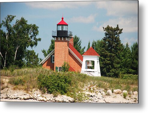 Little Traverse Lighthouse; Little Traverse Bay; Harbor Springs; Summer; Water; Lighthouse; Maritime Metal Print featuring the photograph LITTLE TRAVERSE LIGHTHOUSE No.2 by Janice Adomeit